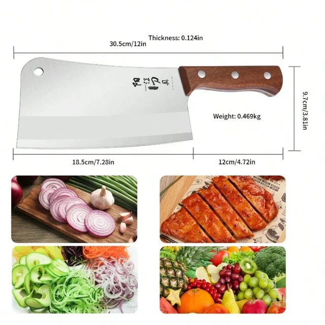 Coltello da cucina per uso domestico Mannaia in acciaio inossidabile Taglio affilato di verdure che taglia carne accessori da cucina per piccoli ossa 6