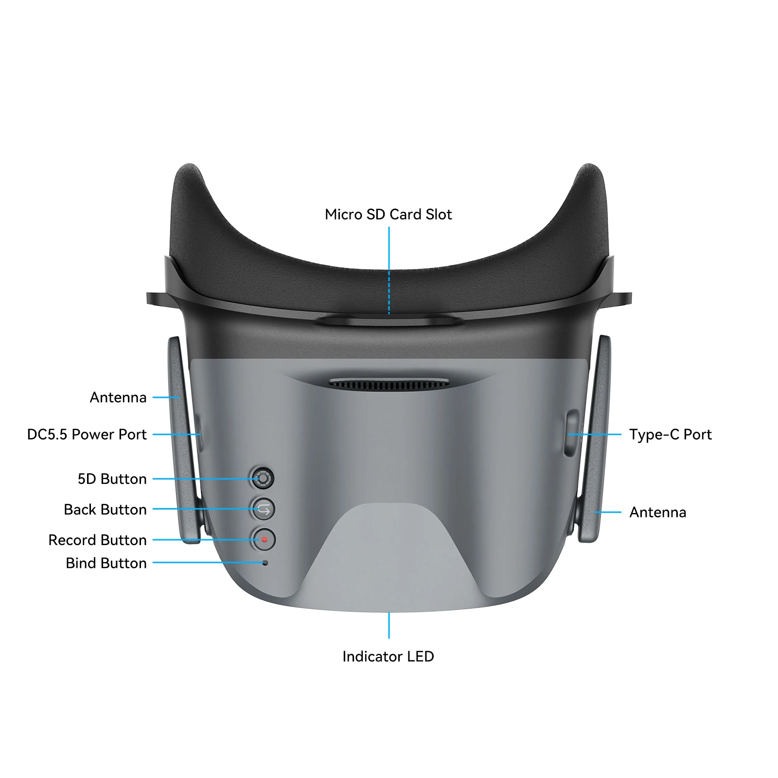 Détail de l'écran HD des lunettes FPV VR04 pour drone, expérience immersive