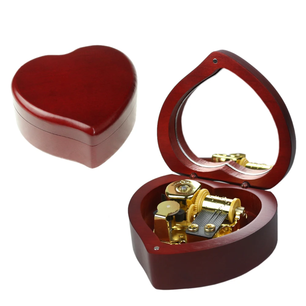 Sinzyo Handmade Wooden The moon represents my heart Music Box Birthday Gift For Christmas Valentine's day gift Heart Souvenir