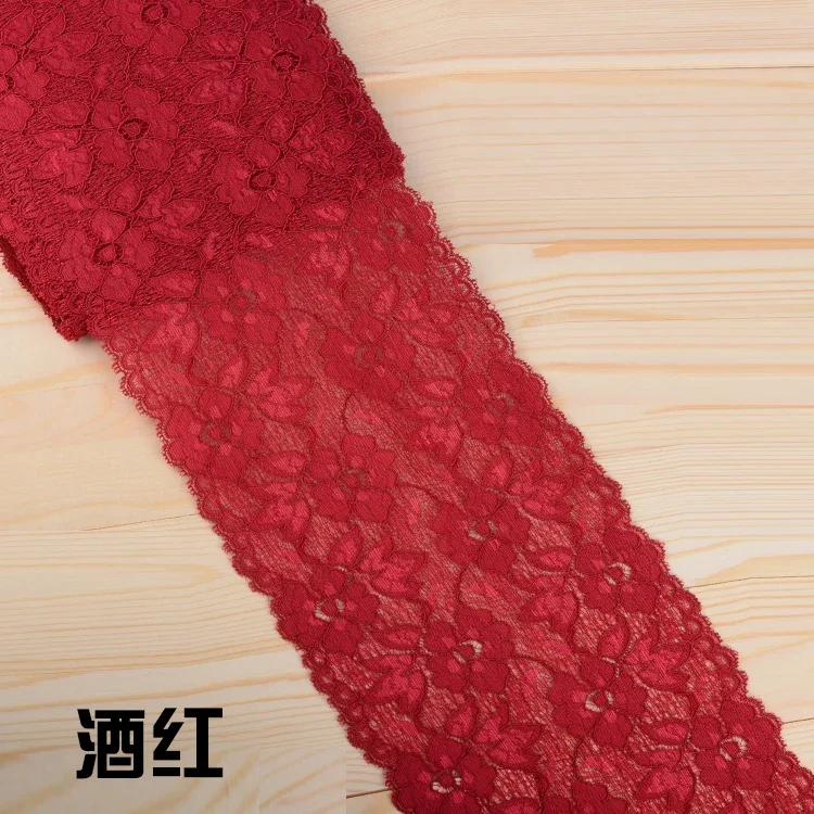 Embroidered White Lace Trim Ribbon - 16cm Wide Fabric for DIY Crafts and Garment Accessories