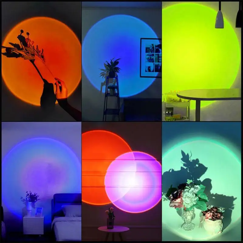 Led USB Sunset Lamp Projector Portable Home Decor Night Light Portable Mood  Light For Bedroom Living Room Wall Photography Neon - AliExpress
