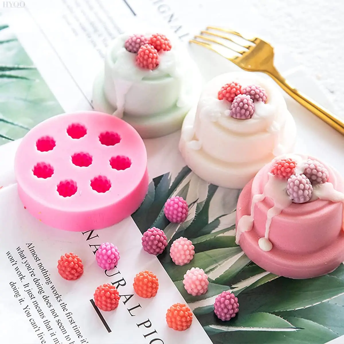 HengKeHengKe 2 stampi 3D in silicone per alimenti di sicurezza in silicone per la cottura di mousse, dessert, gelatina, cioccolato, tartufo, pasticceria, frutta a forma di gelato