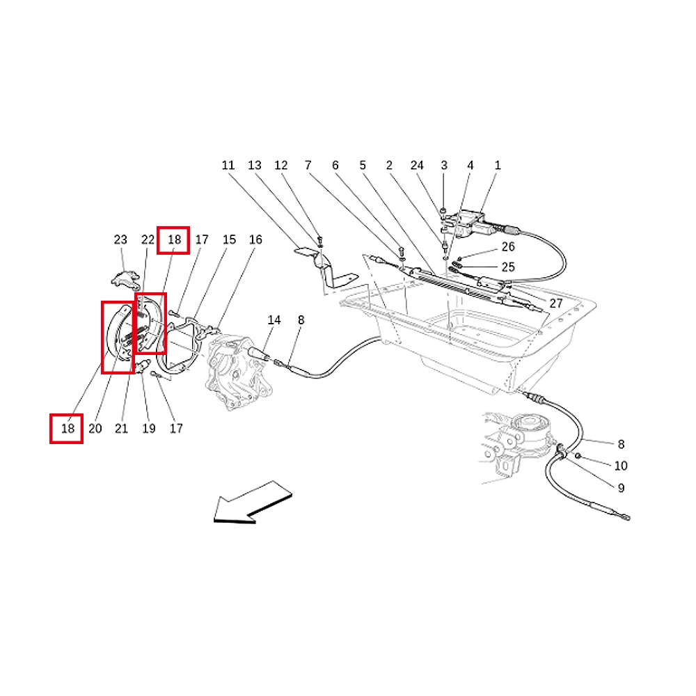 For Maserati Quattroporte GranCabrio GranTurismo 4pcs Hand Brake Shoes 248418