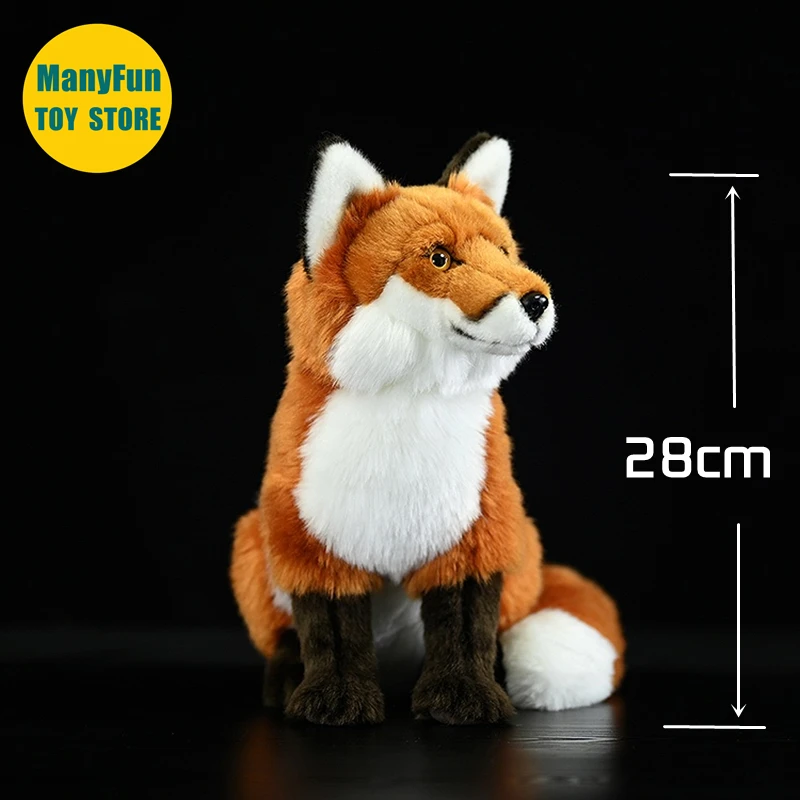 Realistic Red Fox High Fidelity Fox Plushie Vulpe Plush Toys Lifelike Animals Simulation Stuffed Doll Kawai Toy Gifts For Kids 3