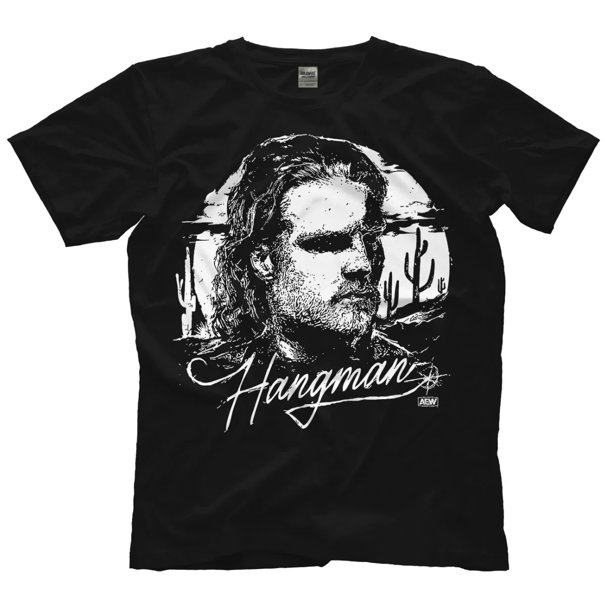 Hangman Adam Page-T-Shirt Ufficiale Lonestar Aew Maniche Lunghe O Corte