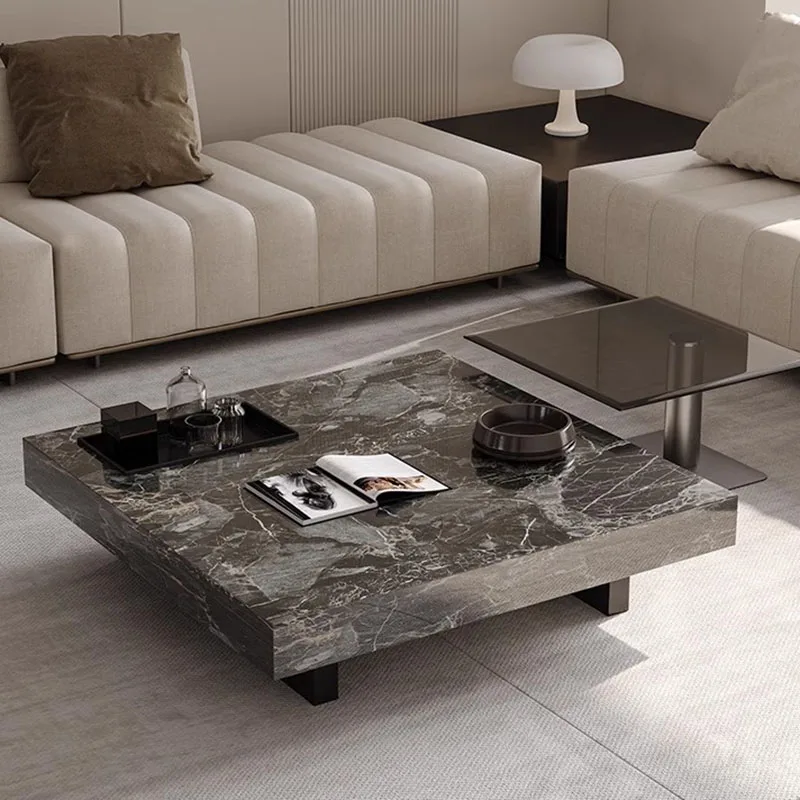 

Square Minimalist Coffee Table Regale Modern Luxury Designer Side Table Hardcover Industrial Stolik Kawowy Living Room Furniture