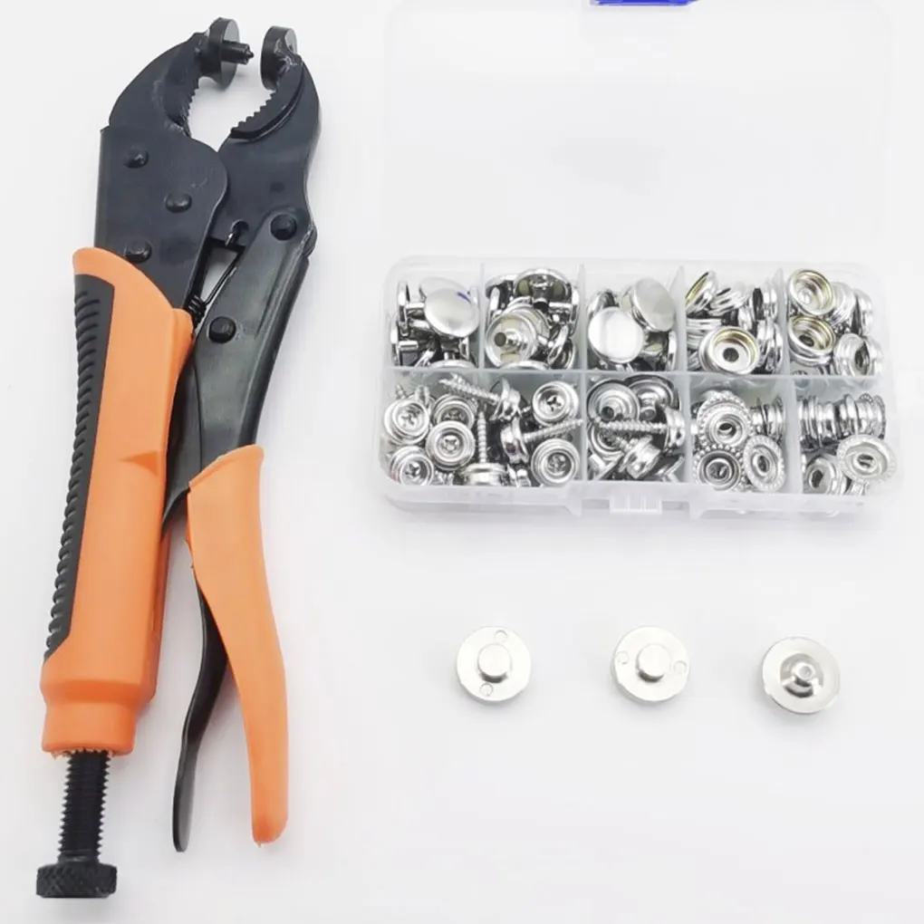 

Button Snap Fasteners Kit With Adjustable Pliers Multifunctional Fastening Solution High Efficient