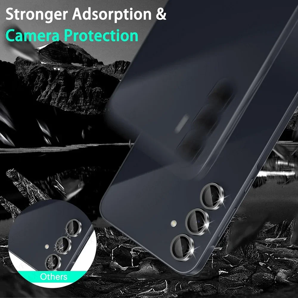 Premium 9H Tempered Glass Camera Screen Protector with Metal Lens Ring