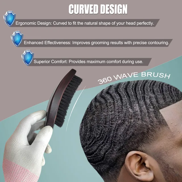 Gracemen 360 Wave Brush for Hair and Beard Care - Image 3