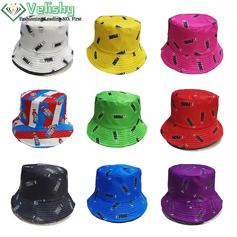

1PC Letter Prime Drink Print Bucket Hat Men Women Reversible Sun Hats Foldable Fisherman Hat For Summer Outdoor Travel Beach Hat