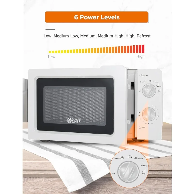 0.6 cubic foot microwave oven, 6 power settings, small microwave oven with handle, 700W countertop microwave oven 3