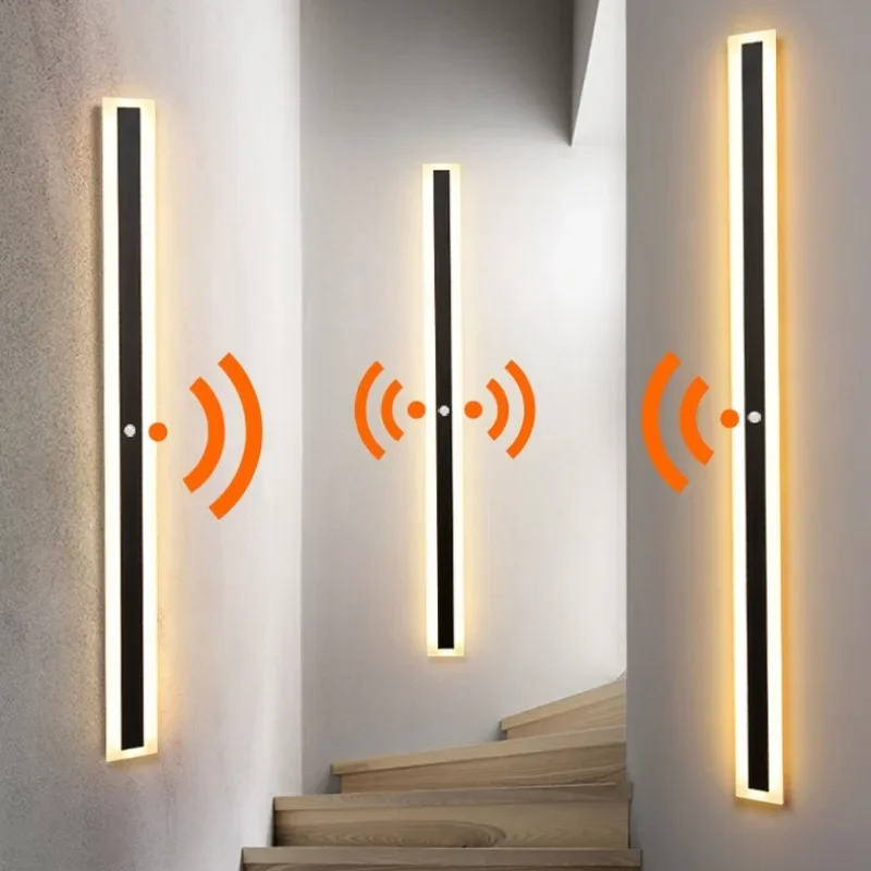 Long Strip Wall Lamp Outdoor Waterproof IP65 Motion Sensor LED Light wall light outdoor porch light For Living Room Garden Porch