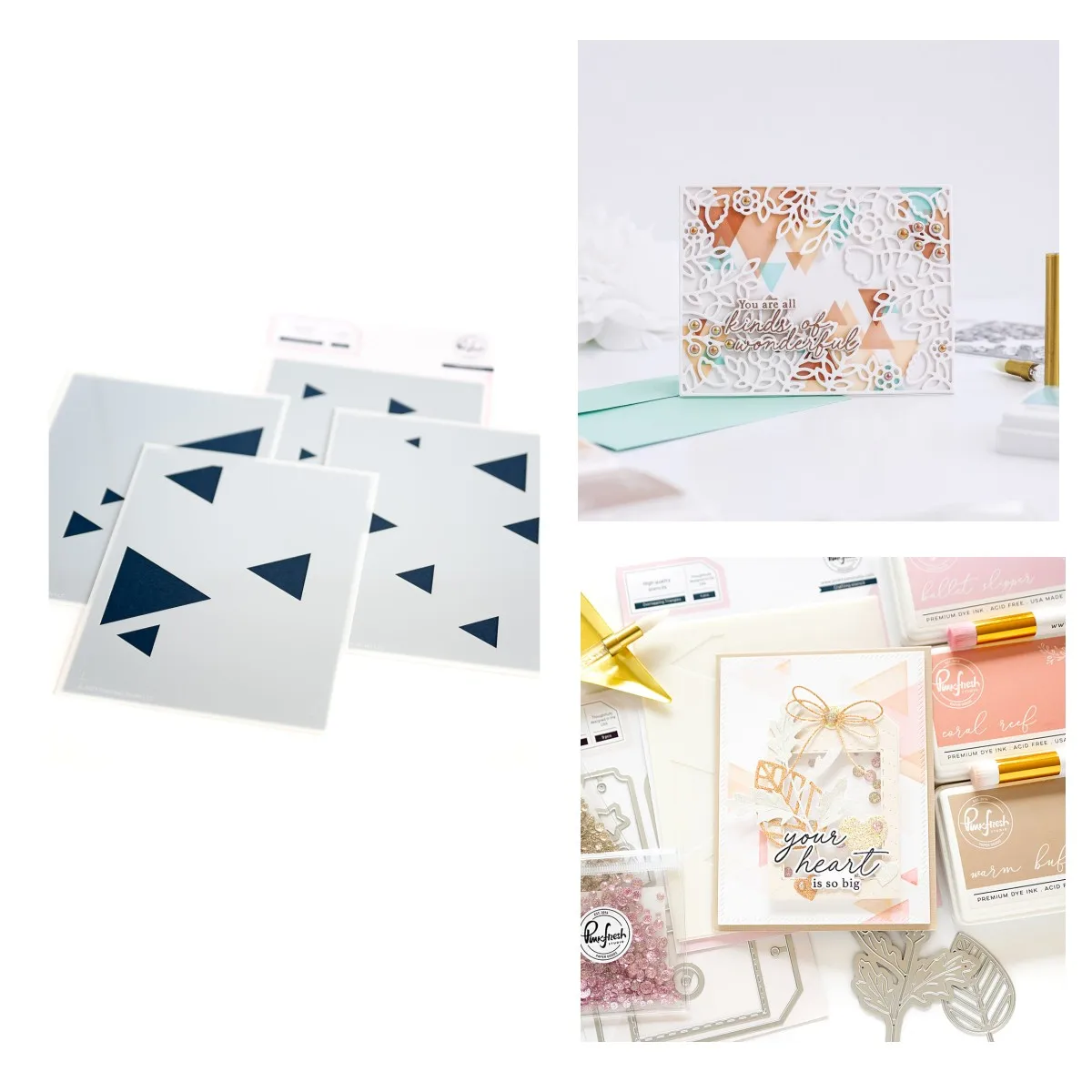 

Overlapping Triangles Layering Stencils Scrapbook Photo Album Decorative Embossing DIY Handmade Paper Cards 2023 New Arrivals