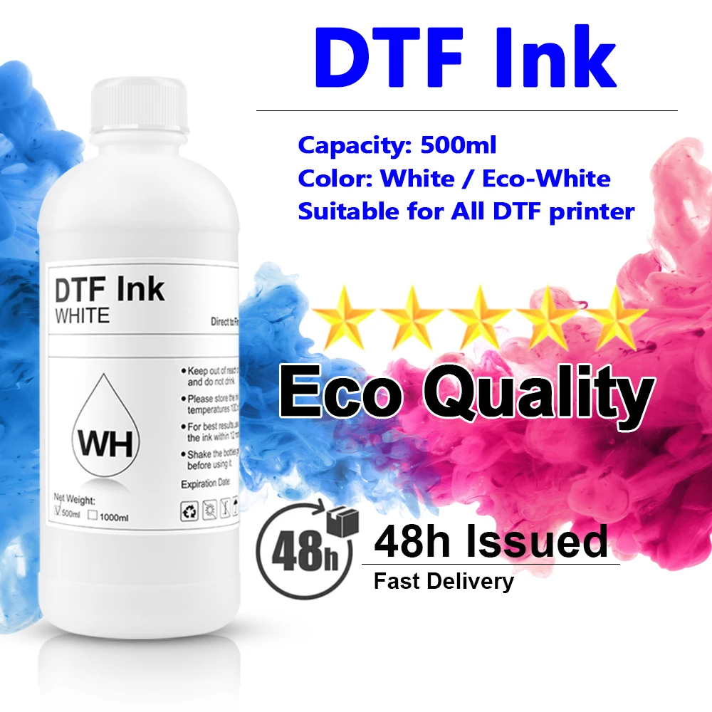 DTF Ink 500ml Bottles White : Garment Printer Ink