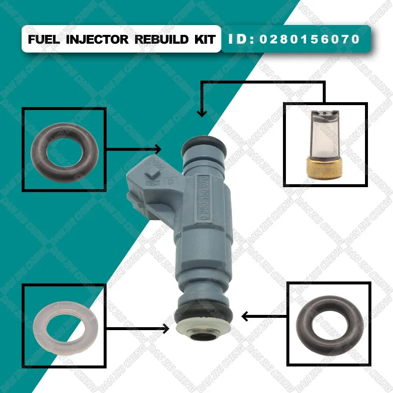 Fuel Injector Service Repair Kit Filters Orings Seals Grommets for Audi A4 A6 VW Passat 1.8 06B133551N 0280156070