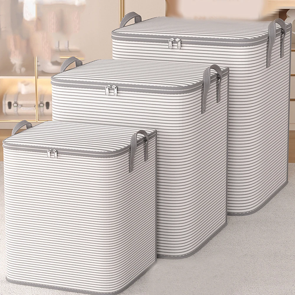 Foldable Household Quilt Storage Box with Zipper Large Capacity Wardrobe Clothing Moving Luggage Bag Cabinet Wardrobe Organizer 2