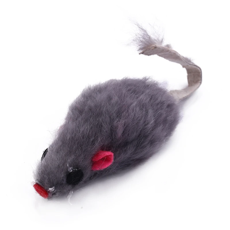 Cat Fur Mice Toys Real Rabbit Fur Mice Cat Toys Pet Toy Children's Toys 12-Pack