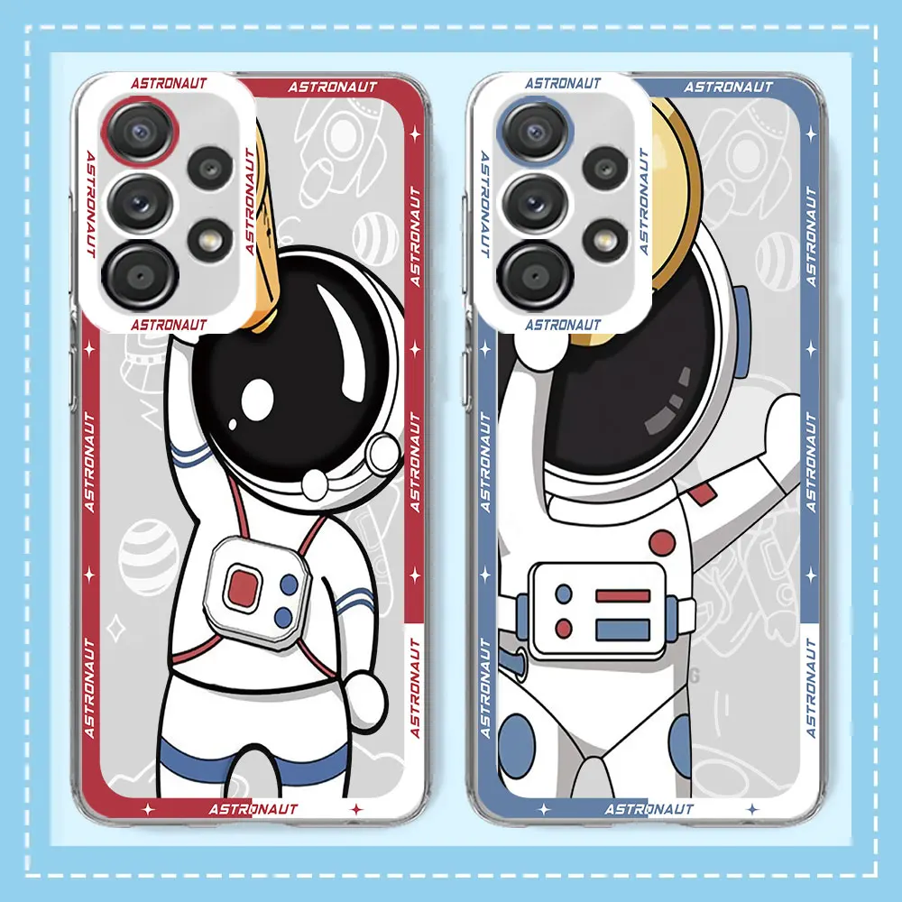 Back Funda Clear Silicone Astronaut Hand Lanyard Cute Cover Case Per Motolora Moto G71 G32 G73 G22 G72 Edge 40 5G G52