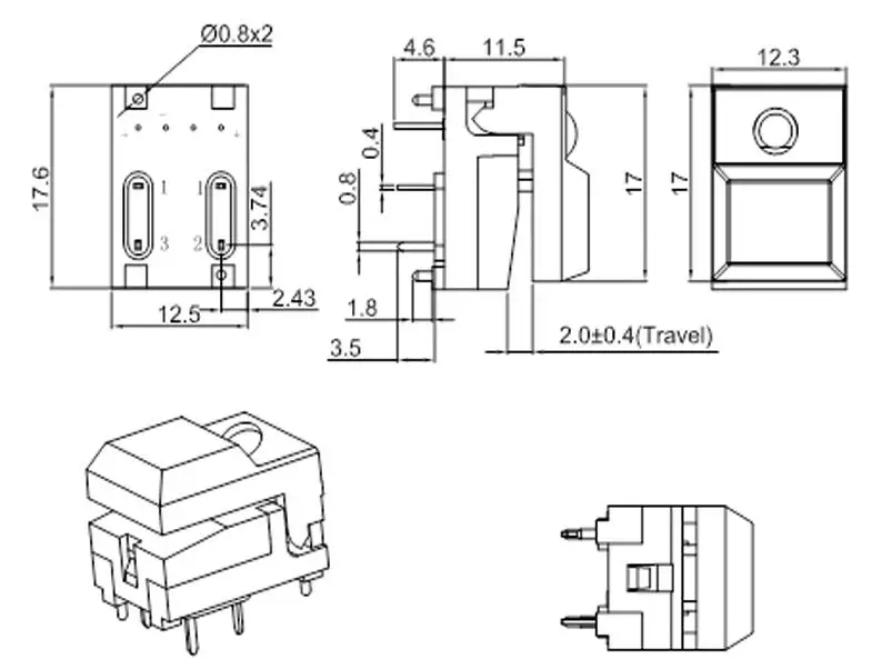 botão singal led lampless tacct interruptor 4
