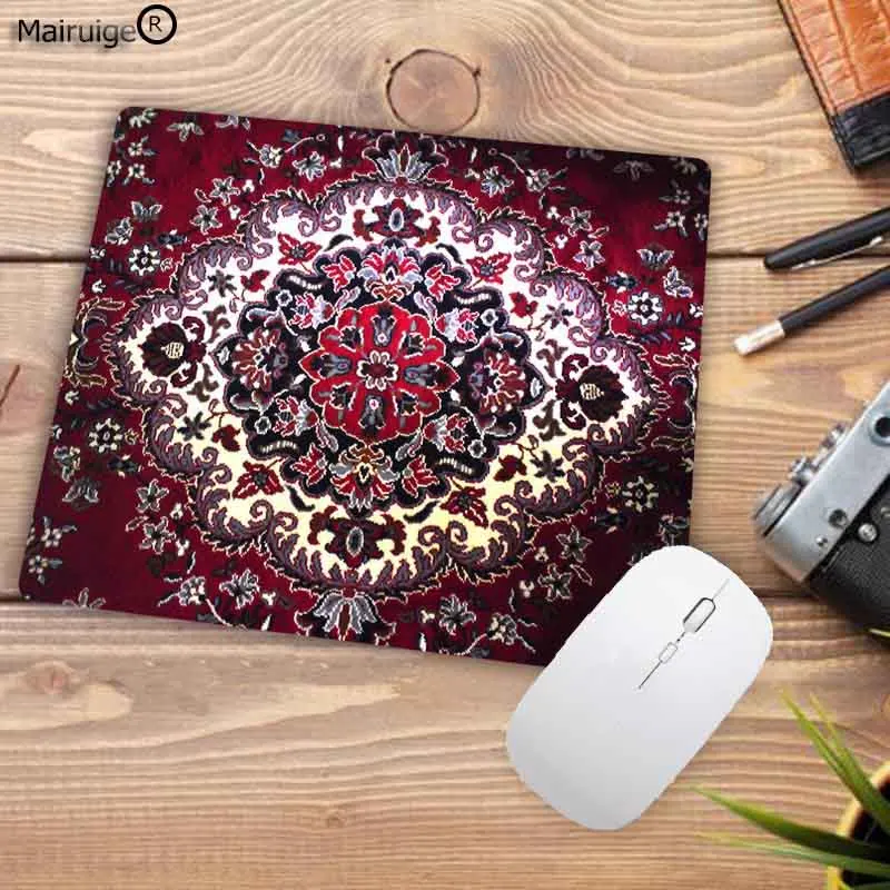 Elegant Persian-Style Floral Mouse Pad - Small Non-Slip Desk Accessory, 22x18cm