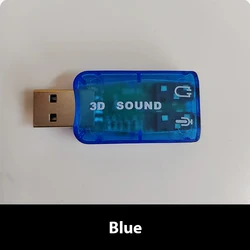 High-Performance USB External Sound Card with 5.1 Channel Audio Interface (Blue)