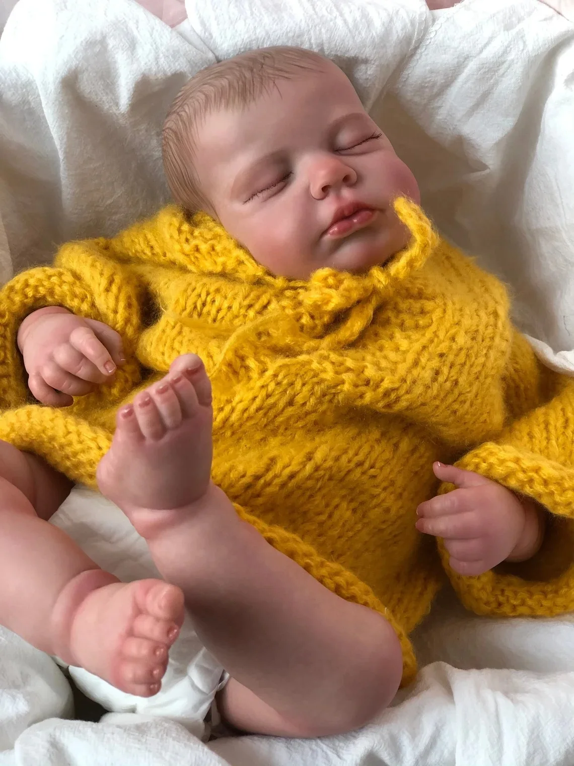 19inch Already Painted Finished Reborn Doll Loulou Same As Picture Lifelike Soft Touch 3D Skin Visible Veins Sleeping Baby Toys miss you already original motion picture soundtrack 1 cd