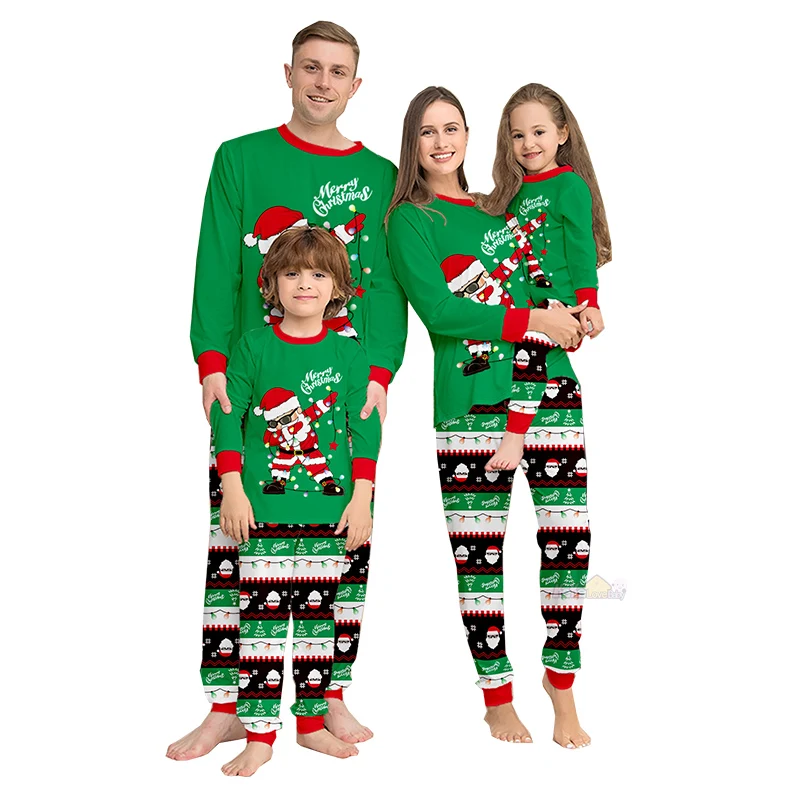 thumbnail image 1 of Conjuntos familiares a juego para Navidad, pijamas para adultos, niños, mamá y papá, mamelucos para bebés, ropa de dormir informal, pijamas de aspecto familiar de Navidad para Claus, 1 of 5