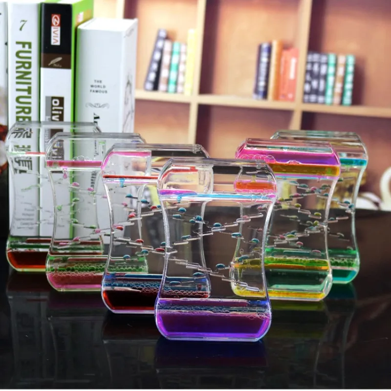 Creative Oil Drop Hourglass Two Color Oil Drop Ladder Liquid Water Creative Decoration Anxiety Relieving Toy Liquid Timer