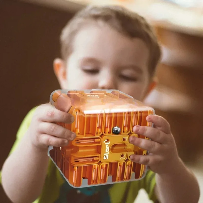 3D Maze Magic Cube Six-sided Transparent Puzzle Speed Cube Rolling Ball Cubes Maze Toys for Children Stress Reliever Fidget Toys