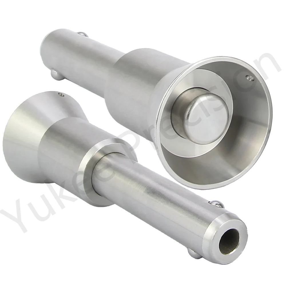 YK122 Large Stock Stainless Steel Handle Spring Detent Pin Recessed Button Dia 5~25mm Quick Release Ball Lock Pin Length 10~100