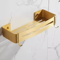 Tuqiu Brushed Gold ห้องน้ําชั้นวางติดผนังชั้นวางมุมอลูมิเนียมชั้นวางของอาบน้ําแชมพูผู้ถือชั้นวางมุม 3