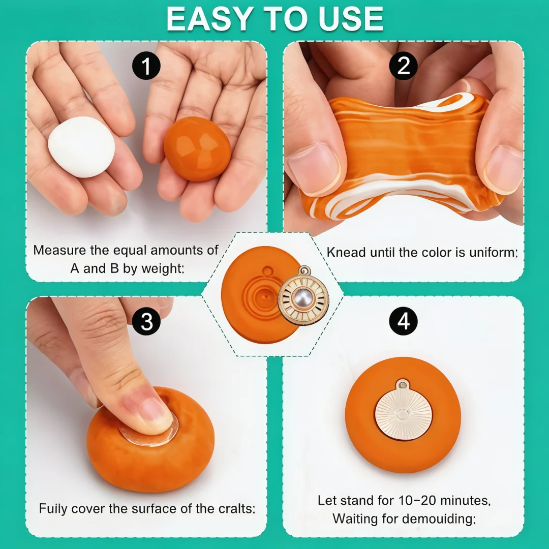 Silicone Putty Crafting Set for Resin Art Projects (Orange)