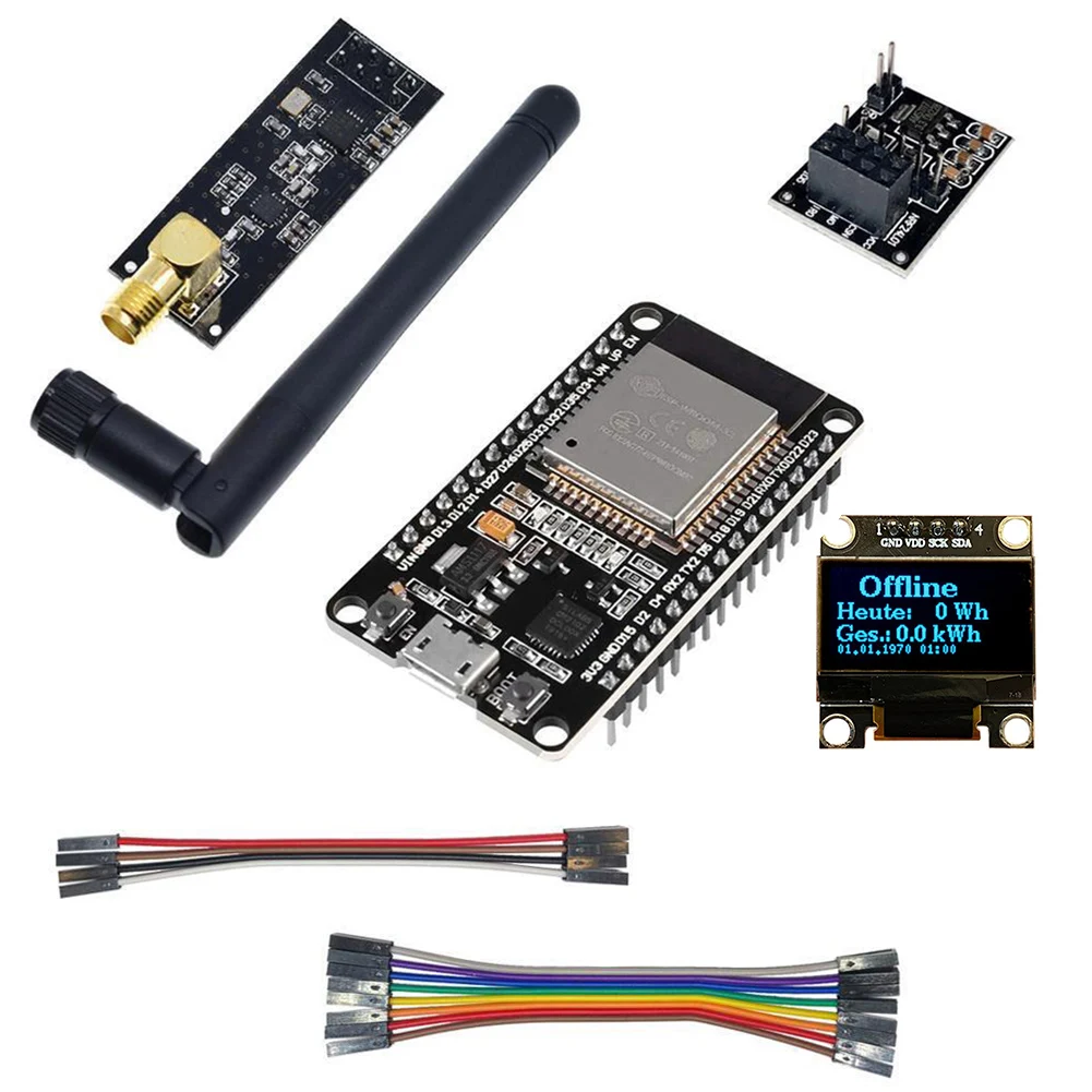 Integrazione Aerodinamica Opendtu Per Hoymiles Kit Fai Da Te Plug And Play Con Display Esp32 Ssd1306 E Antenne Nrf24L01