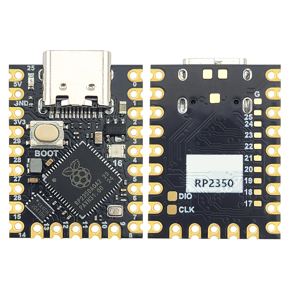 RP2350 Development Board Module for Raspberry Pi Zero MCU Dual Core 150MHz 520KB SRAM 2MB Flash UART I2C SPI PWM USB1.1 TYPE-C 1