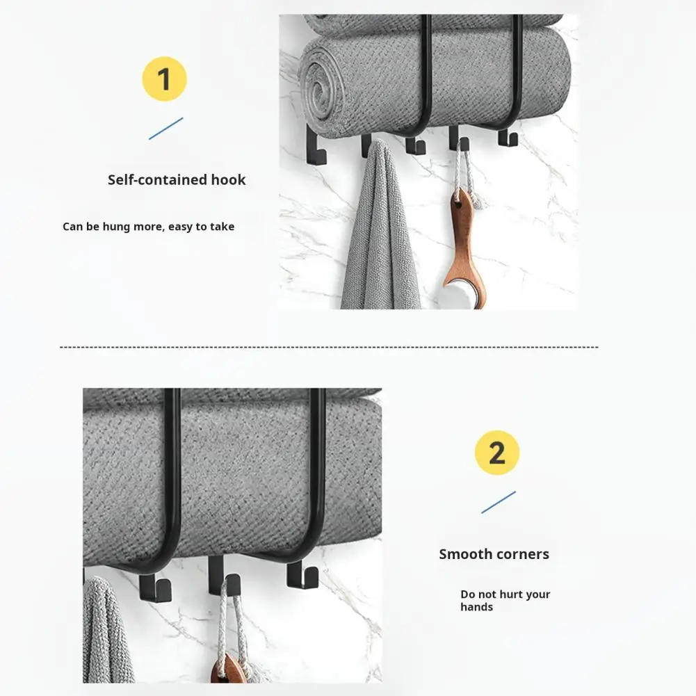 Bathroom Towel Rack Wall-mounted Towel Storage Bathroom Storage Rack with Sturdy Wall Mounted Holder Shelf for Simple