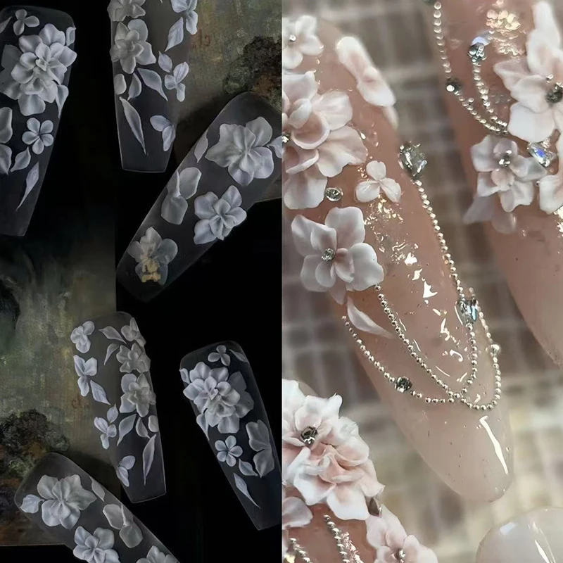 3D 몰드 실리콘 네일 아트 장식 DIY 꽃 디자인 템플릿 네일용 몰드 쥬얼리 공예 투명 네일 몰드 도구