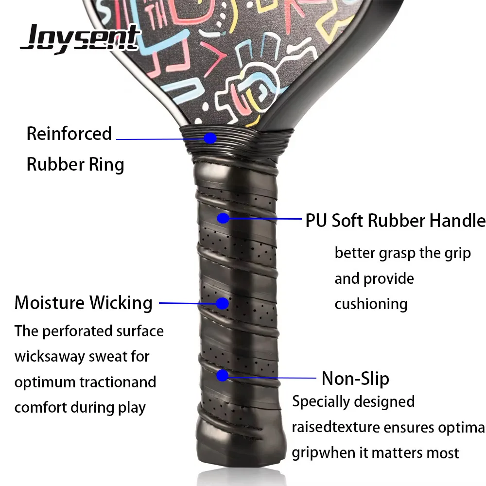 Joysent Thermoformed T700 Carbon Fiber Pickleball Paddle Smooth-faced Control Gen 3 Core EVA Foam Edge PP Honeycomb 16mm