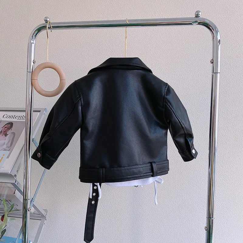 Girls Leather Jacket - Kids Casual Outerwear With Zipper Closure | Fashion Short Lapel Coat