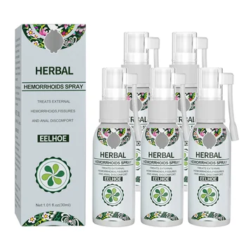 2/5pcs Hemorrhoid Spray 30ml Herbal Hemorrhoid Plaster for Relieves Hemorrhoid Pain Itching Discomfort Redness Anal Care Spray