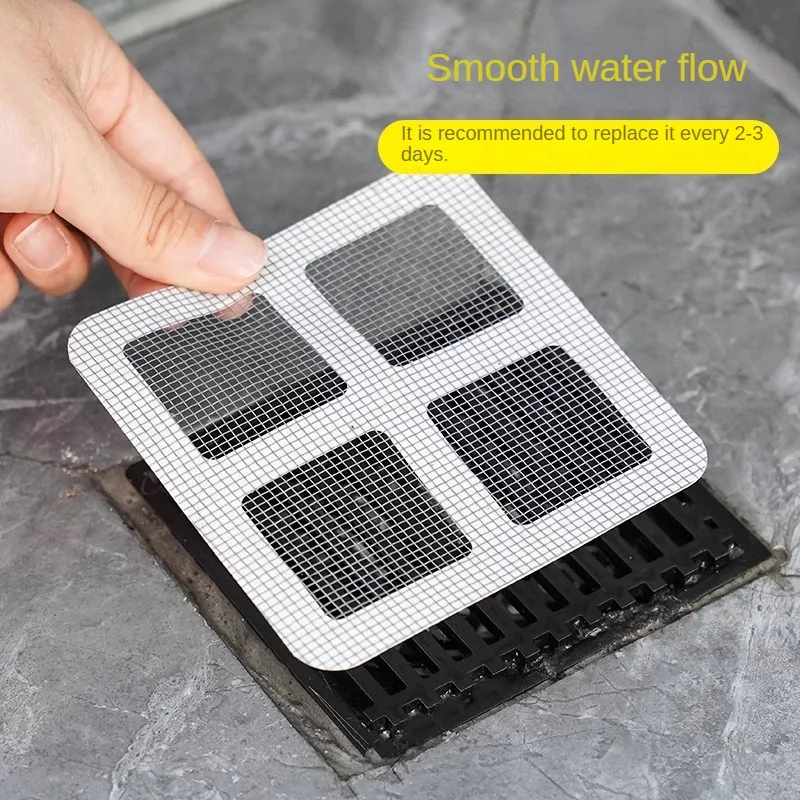 Floor Drain Sticker 5PCS Disposable Bathroom Kitchen Sewer Anti-blocking Insect-proof Self-adhesive Paper