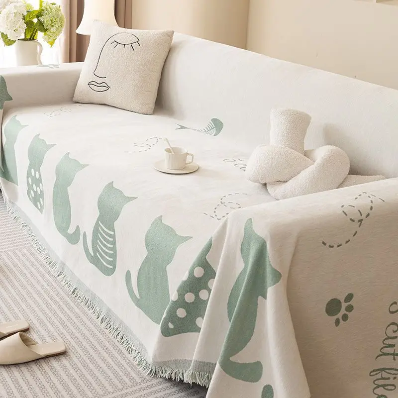Chenille Sofa Towel Blanket Sectional Sofa Cover Universal Anti-cat Scratch Slipcovers Couch Towel Cover Sofa Blankets 2