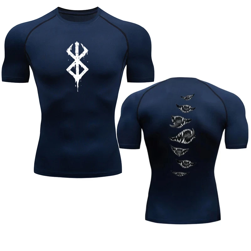 

Anime Men's Compression Shirt Fitness Sport Running Tight Gym TShirts Athletic Workout Quick Dry Tops Tee Summer