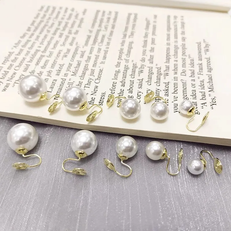 2pcs Pearl Ear Clip Earrings Fashion Without Ear Hole Earings Simple Ear Cuff Fake Piercing Fashion Jewelry Earings for Women 5