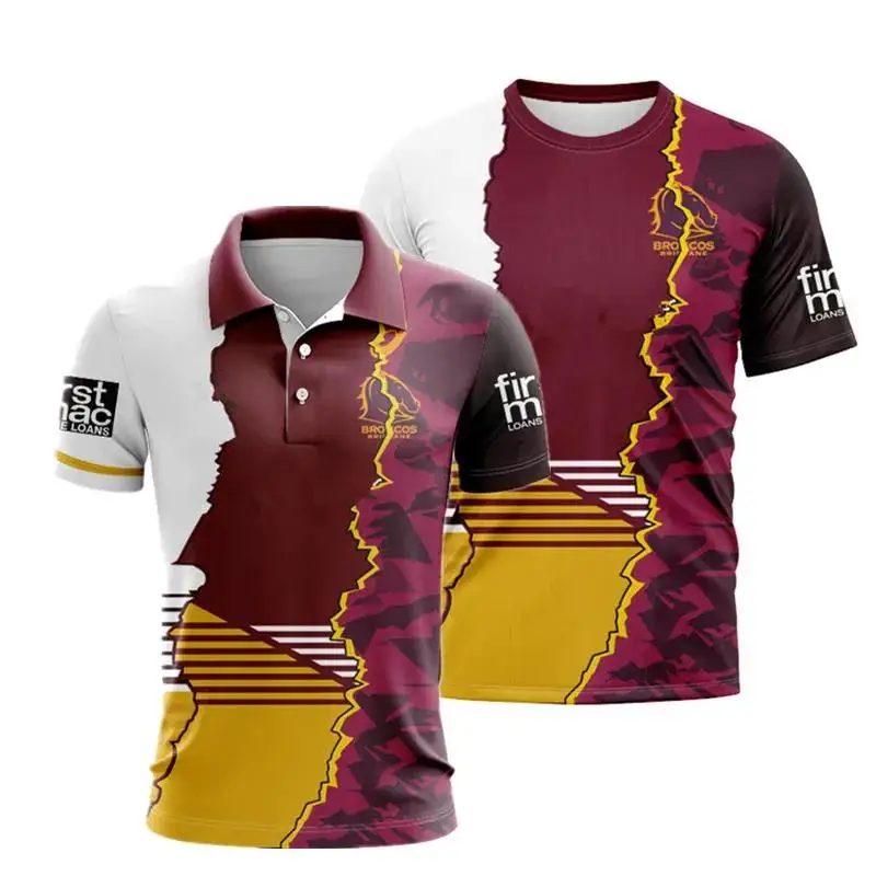 

Customization 2024 Brisbane Broncos Individuation Polo T ee Shirt Rugby Jersey - Mens Size:S-5XL（Print Name Number）Top Quality