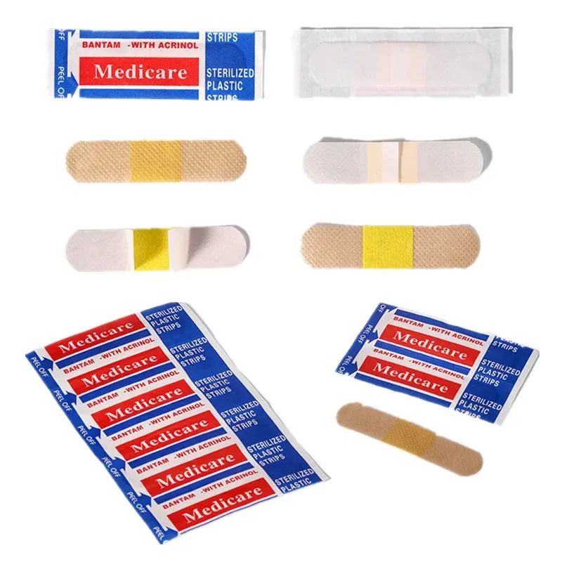 100pcs/pack Nonwovens Band Aid Patch First Aid Strips Tape Plaster Adhesive Bandages medical bandaids
