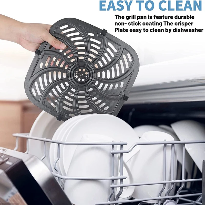 For Chefman RJ38-SQSS-8T-D 8QT Air Fryer Replacement Grill Pan Air Fryer Accessories Nonstick Removable Grill Pan