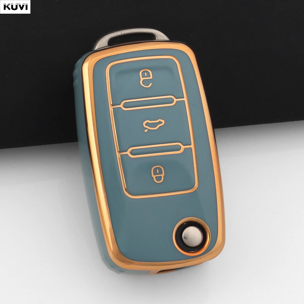 Pink TPU Car Flip Key Case Cover