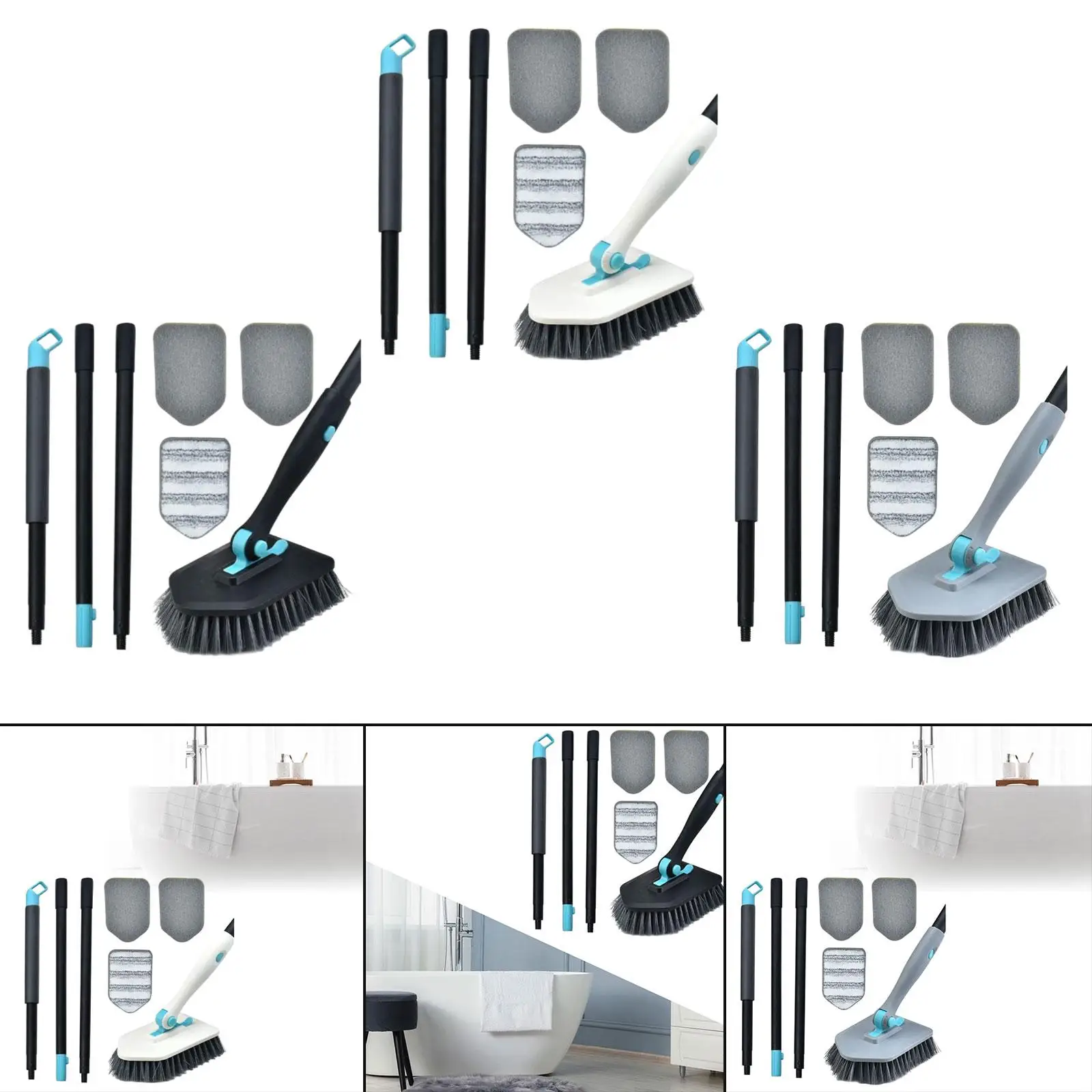 Tub Tile Scrubber Brush Bath Floor Toilet Bathroom Shower Cleaning Brush