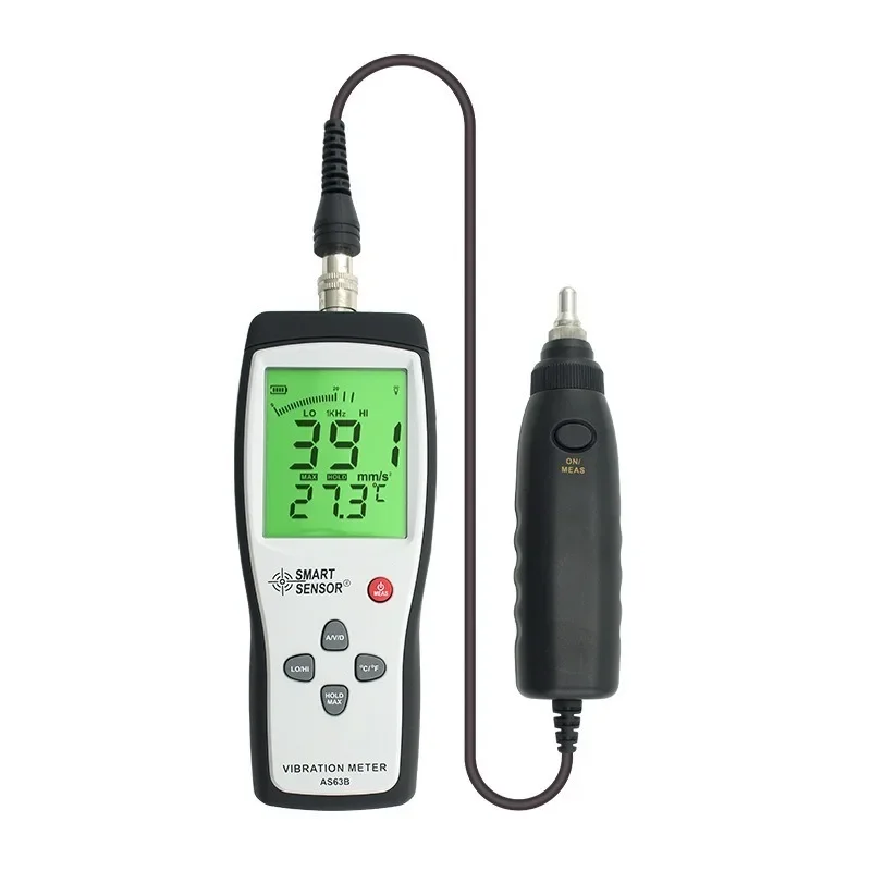 AS63B Digital Vibration Meter Vibrometer Handheld Tester with acceleration velocity measurement