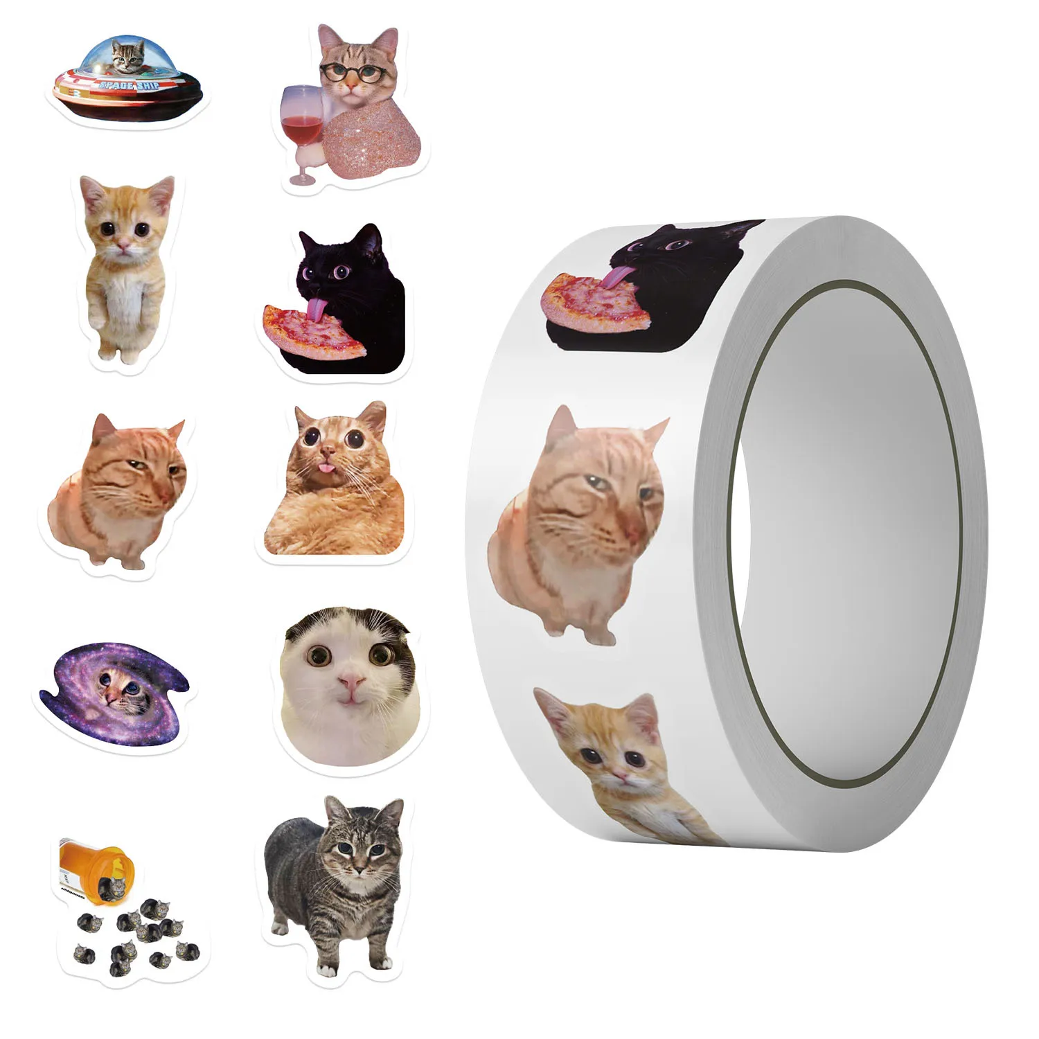 Cute Cartoon Cat Animals Stickers Decoration Reward DIY Stickers Scrapbook Skateboard Sealing Label Stationery Gifts 50-500pcs